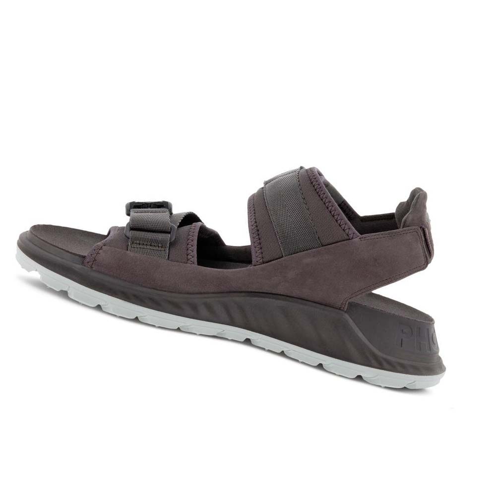 Men's Ecco Exowrap 2 Strap Buckle Sandals Grey | USA 587BEX